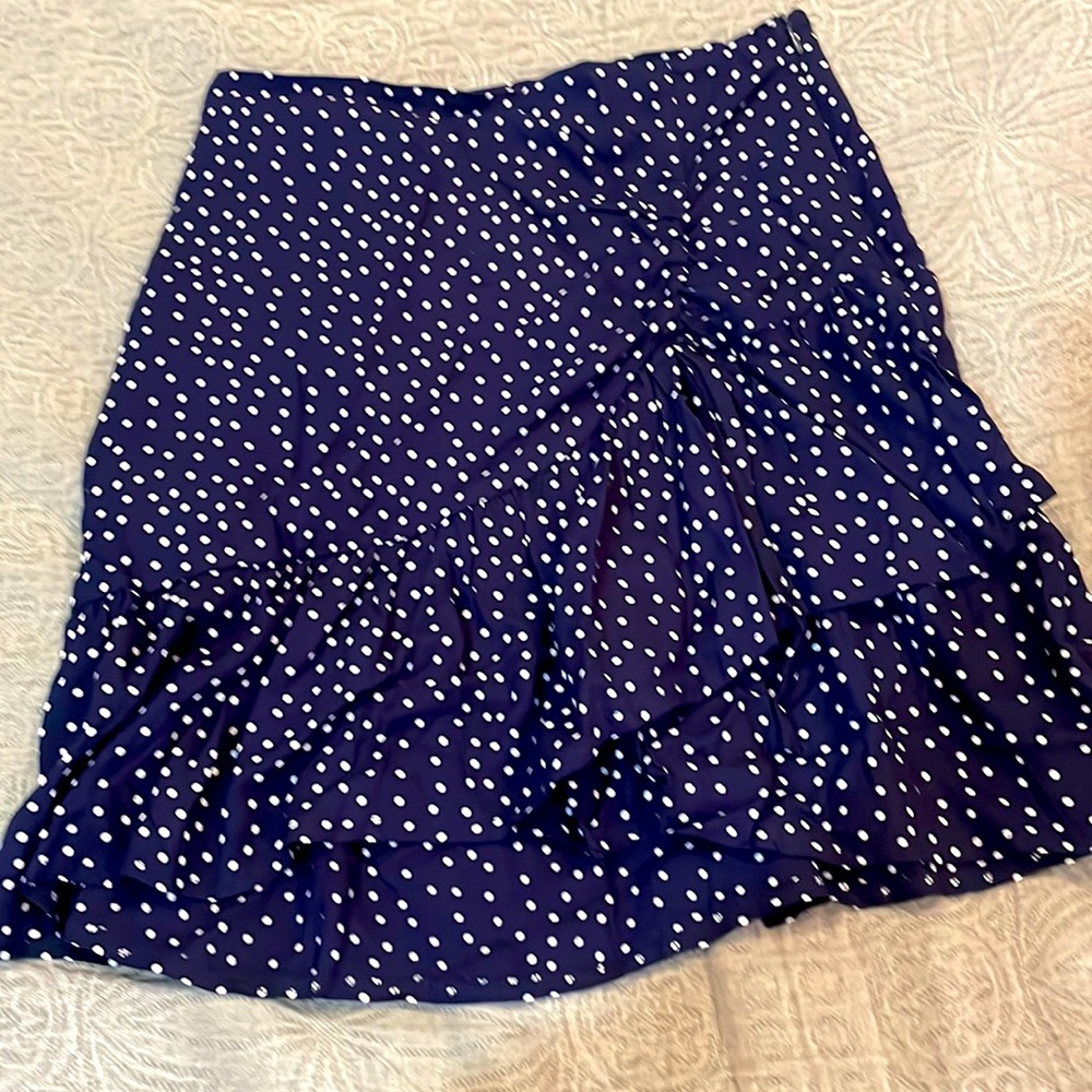 Navy polka dot skirt